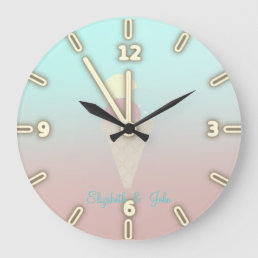 Adorable Cool Ice Cream Cones -Personalized Large Clock