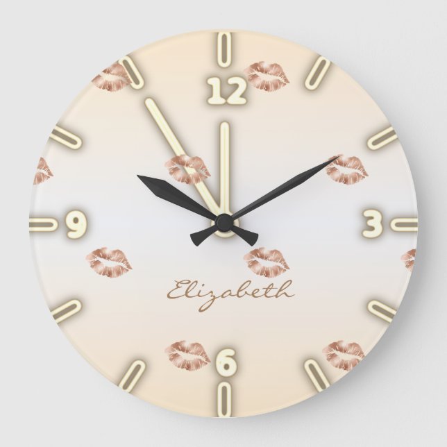 Adorable Cool  ,Lips -Personalized Large Clock (Front)