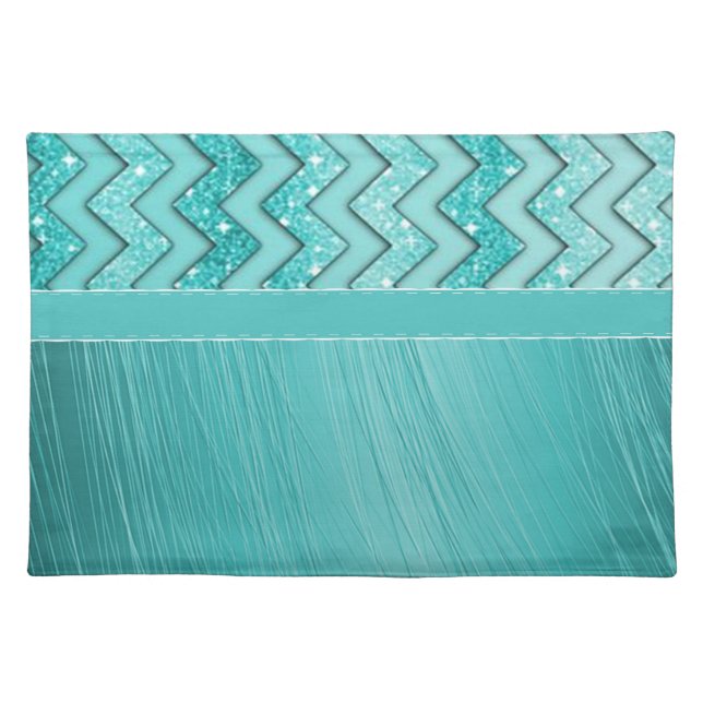 Adorable Cool Trendy Chevron  Glitter Cloth Placemat (Front)
