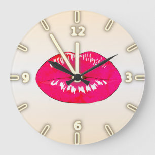 Adorable Cool Trendy ,Lips -Personalized Large Clock