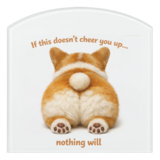 Adorable Corgi Bottom Door Sign