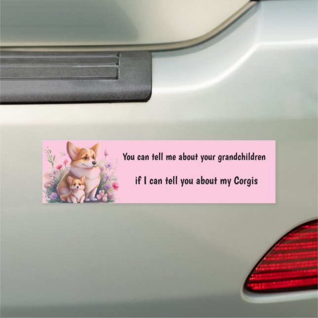 ADORABLE CORGI CAR BUMPER MAGNET (In Situ)