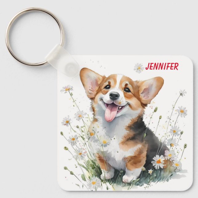 Adorable Corgi Dog Keychain (Front)