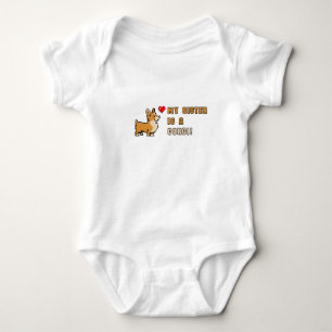 Adorable Corgi 'My Sister Is A Corgi!' Baby Shower Bodysuit