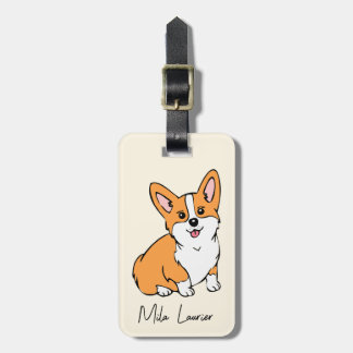 Adorable Corgi Personalized Luggage Name Tag