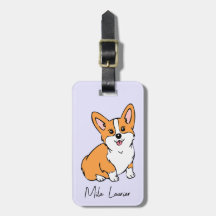 Adorable Corgi Personalized Luggage Name Tag