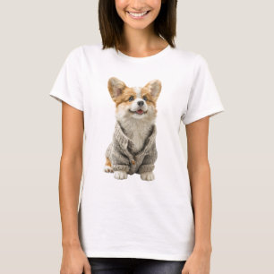 Adorable Corgi Puppy in a Cozy Knitted Sweater