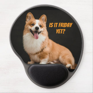 Adorable Corgi Puppy Mouse Pad. Is it Friday yet? Gel Mouse Pad