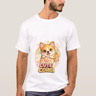 Adorable Corgi Puppy Rainbow T-Shirt – Cute Dog Lo