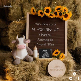 Adorable country style pregnancy announcement