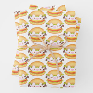 Adorable Cow Hamburger Wrapping Paper Sheets