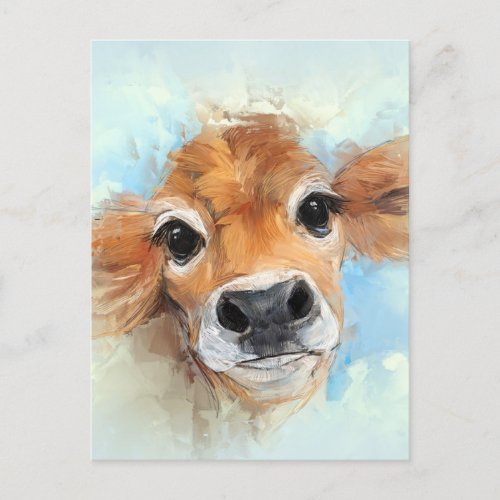 Adorable Cow Portrait  Postcard