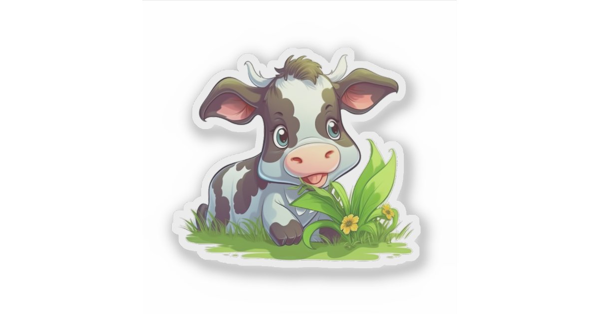 Adorable Cow Sticker | Zazzle