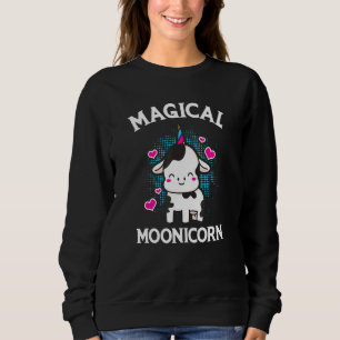 Adorable Cow Unicorn Horn Ice Cream Cone Magical M Sweatshirt