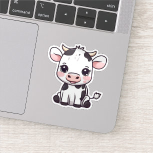 Adorable Cow Waterproof Sticker