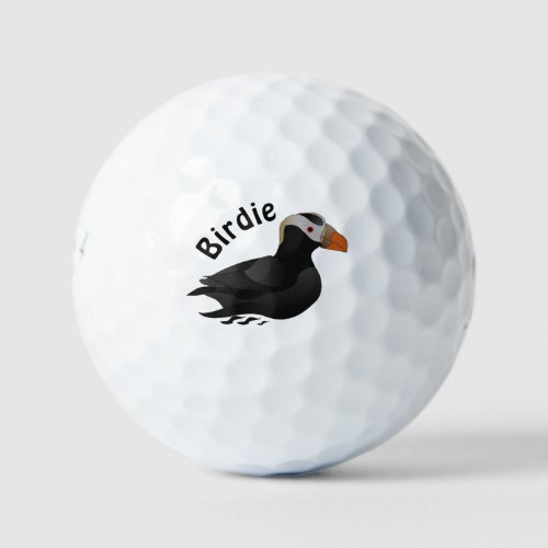 Adorable Crested Puffin Cartoon Swimming Golf Balls