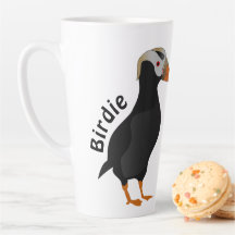 Adorable Crested Puffin Standing Cartoon