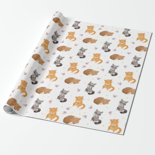 Adorable  Critters Wrapping Paper (Unrolled)