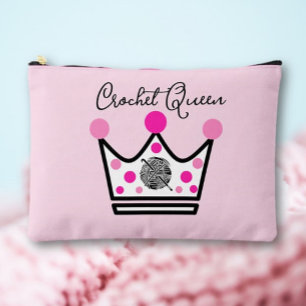 Adorable Crochet Queen Gift Accessory Pouch