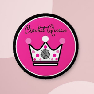 Adorable Crochet Queen Gift Button