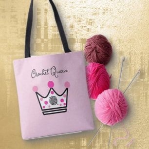 Adorable Crochet Queen Gift Tote Bag