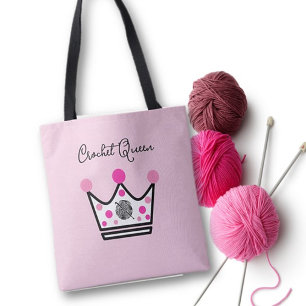 Adorable Crochet Queen Gift Tote Bag