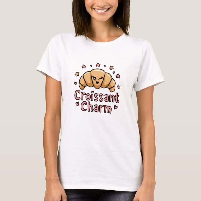 Adorable Croissant Graphics for Pastry Fans T-Shirt (Front)