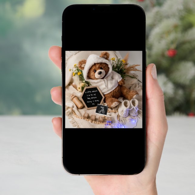 Adorable cuddly bear Pregnancy Announcement (Front Digital)