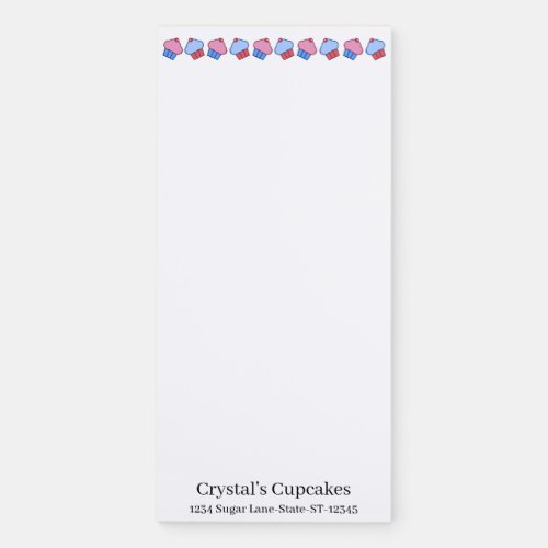 Adorable Cupcake Personalized Magnetic Notepad