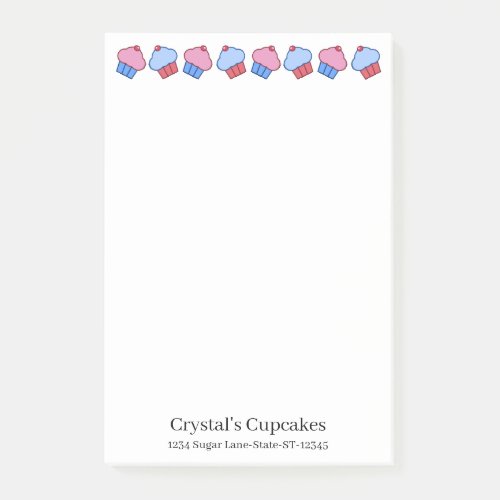 Adorable Cupcake Personalized  Post_it Notes