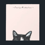 Adorable Curious Peeking Cat and Add Name Notepad<br><div class="desc">Cute curious peeking cat and your name or text in pretty script.</div>