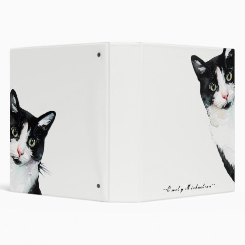 Adorable Curious Peeking Cats and Add Name Binder