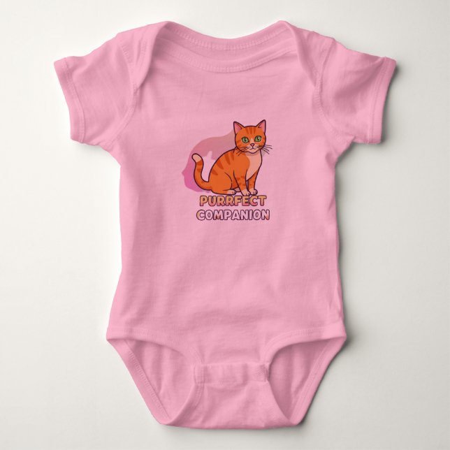 "Adorable Custom Cat Baby T-Shirt – Personalized  Baby Bodysuit (Front)
