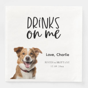 Adorable Custom Pet Wedding Paper Dinner Napkins