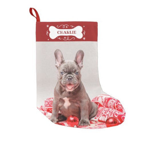 Adorable Custom Photo Pet Dog Small Christmas Stocking