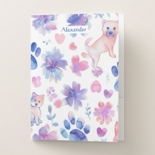 Adorable Custom Puppy  Pocket Folder