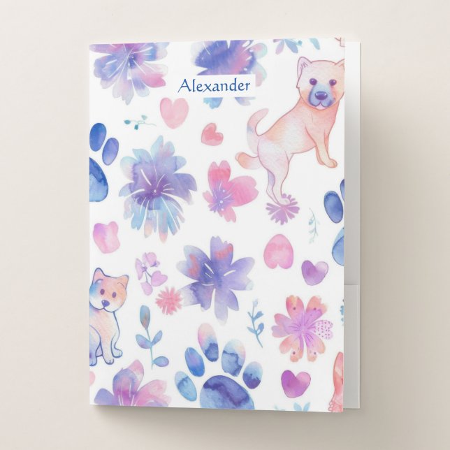 Adorable Custom Puppy  Pocket Folder (Front)