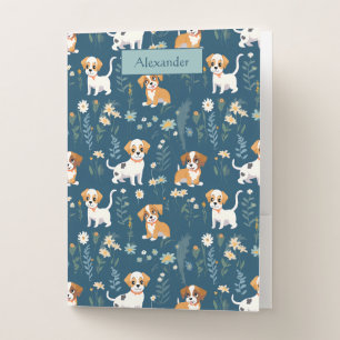 Adorable Custom Puppy  Pocket Folder