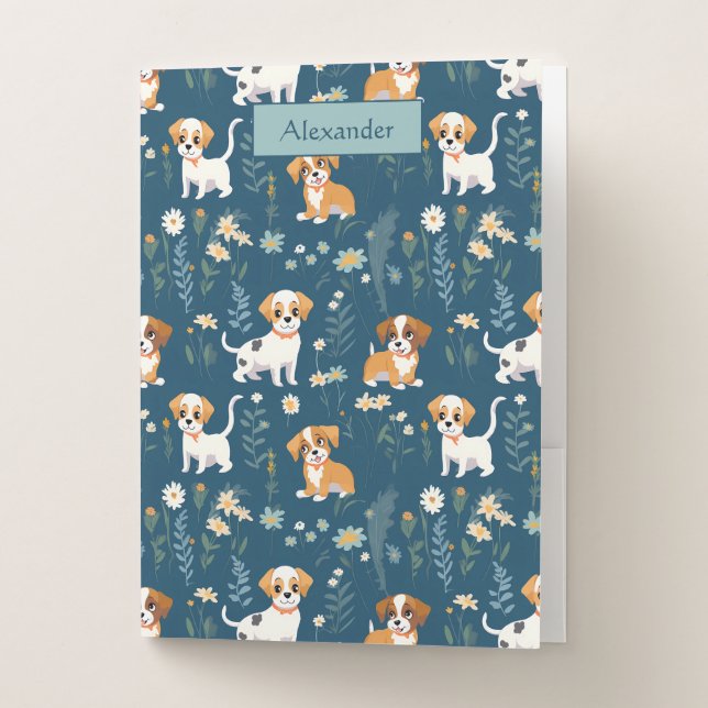 Adorable Custom Puppy  Pocket Folder (Front)