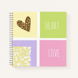 Adorable custom text backside Color block pastel Notebook