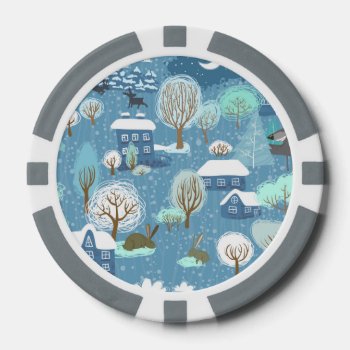 Adorable Custom Winter Christmas Poker Chips by Home_Sweet_Holiday at Zazzle