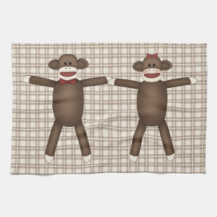 Adorable Customizable Sock Monkey Tees, Gifts Kitchen Towel