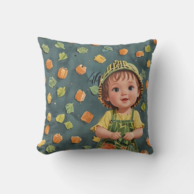 adorable, cute, baby, child, happy throw pillow (Front)