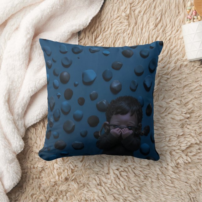 adorable, cute, baby, child, happy throw pillow (Blanket)