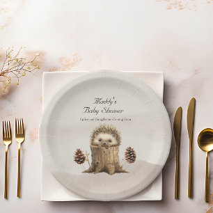 Adorable Cute Baby Hedgehog Baby Shower Paper Plates