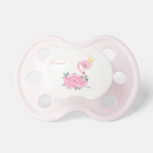 Adorable Cute Baby Pink Flamingo _Personalized Pacifier