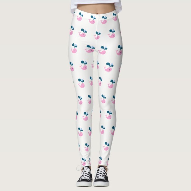 Adorable Cute Baby Whale Leggings (Front)
