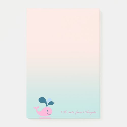 Adorable Cute  Baby  Whale Post_it Notes
