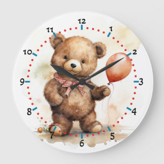 Adorable cute bear clock for kids room