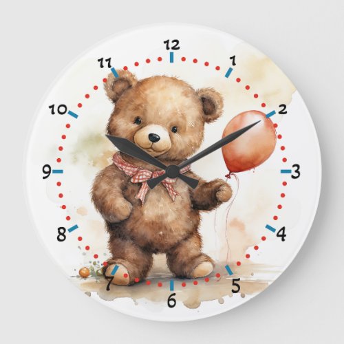 Adorable cute bear clock for kids room 